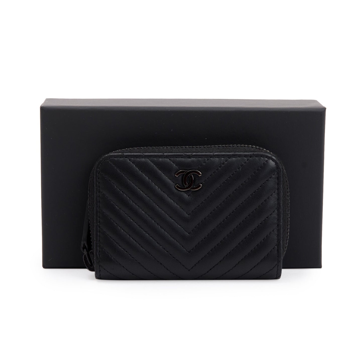 Chanel Black Calfskin Leather Classic Zipped Coin Purse