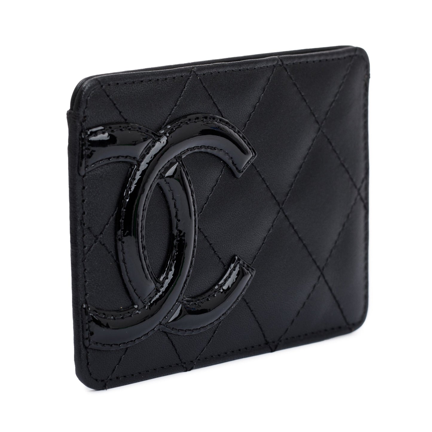 Chanel Black Calfskin Leather Ligne Cambon Card Holder