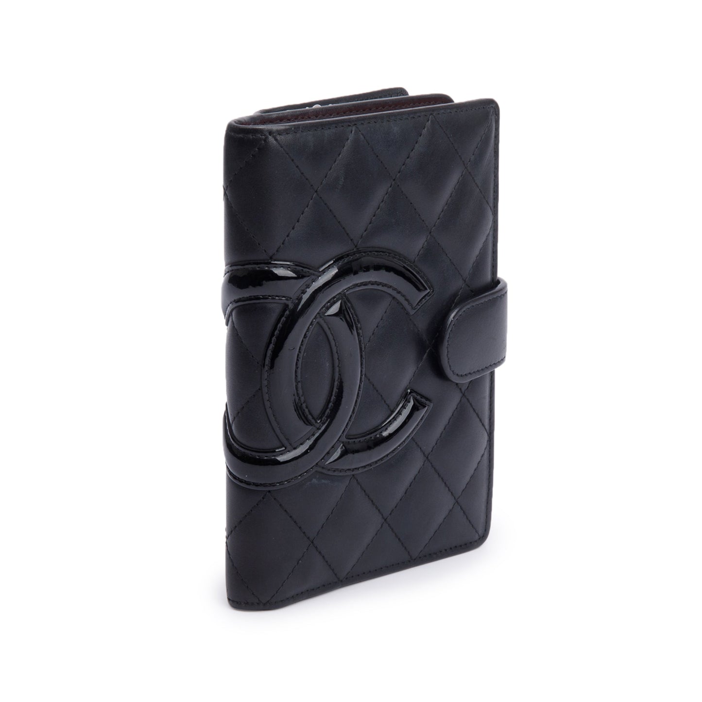 Chanel Black Calfskin Leather Ligne Cambon Compact Wallet