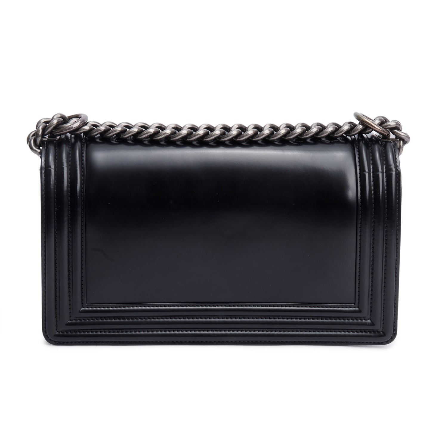 Chanel Black Calfskin Leather Medium Original Clasp Boy Bag