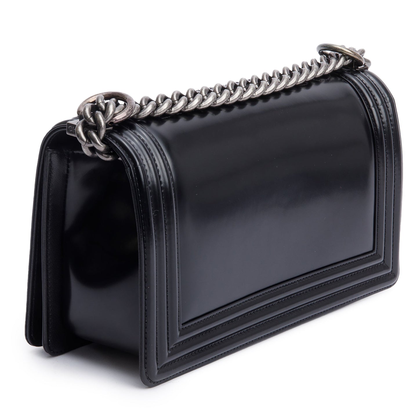 Chanel Black Calfskin Leather Medium Original Clasp Boy Bag