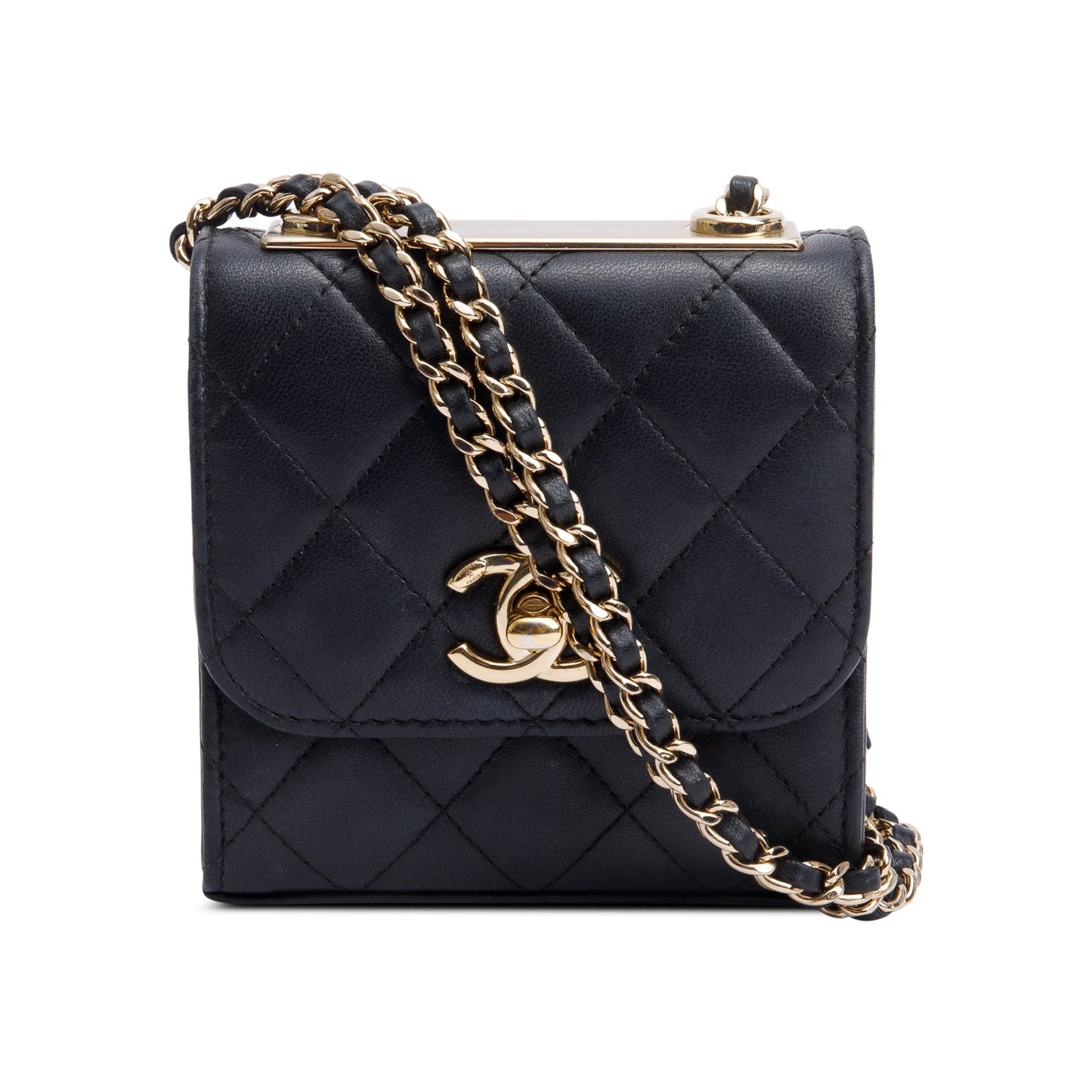Chanel Black Calfskin Leather Trendy CC Micro Flap Bag