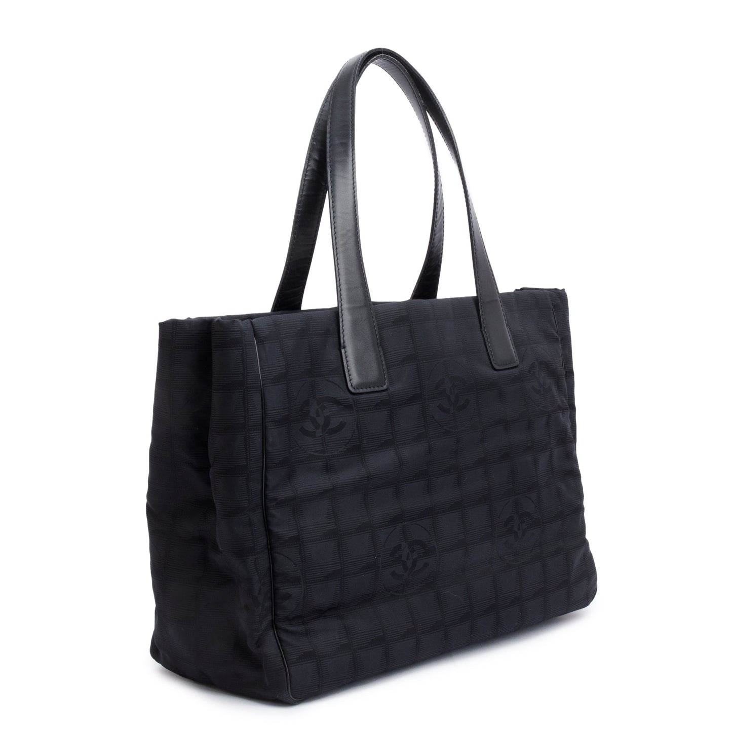 Chanel Black Canvas Travel Ligne Tote