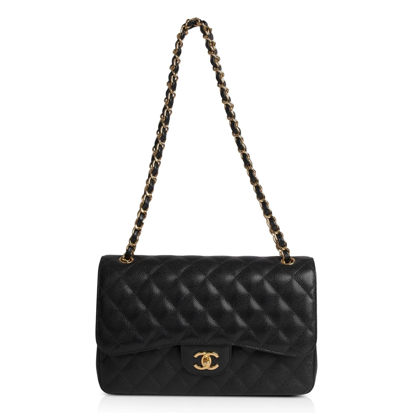 Chanel Black Caviar Classic Jumbo Double Flap Bag
