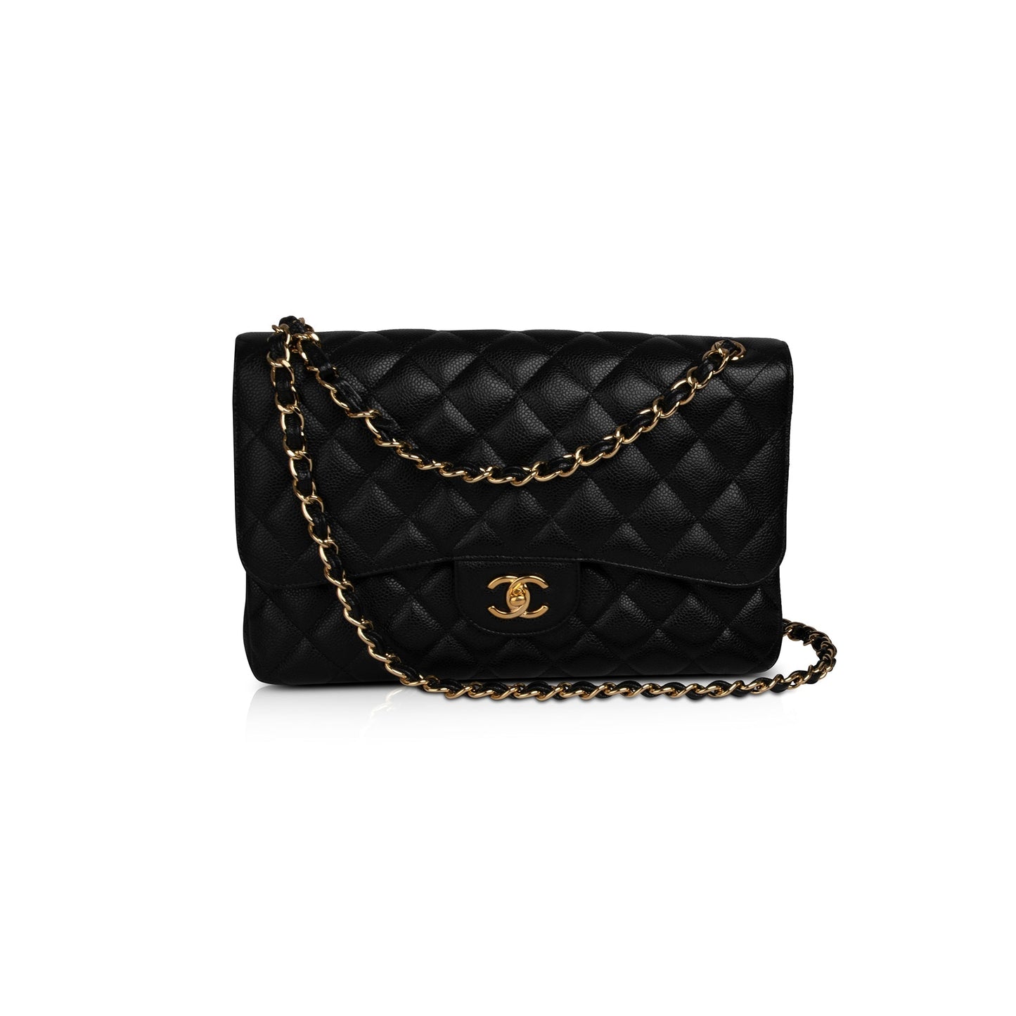 Chanel Black Caviar Classic Jumbo Double Flap Bag