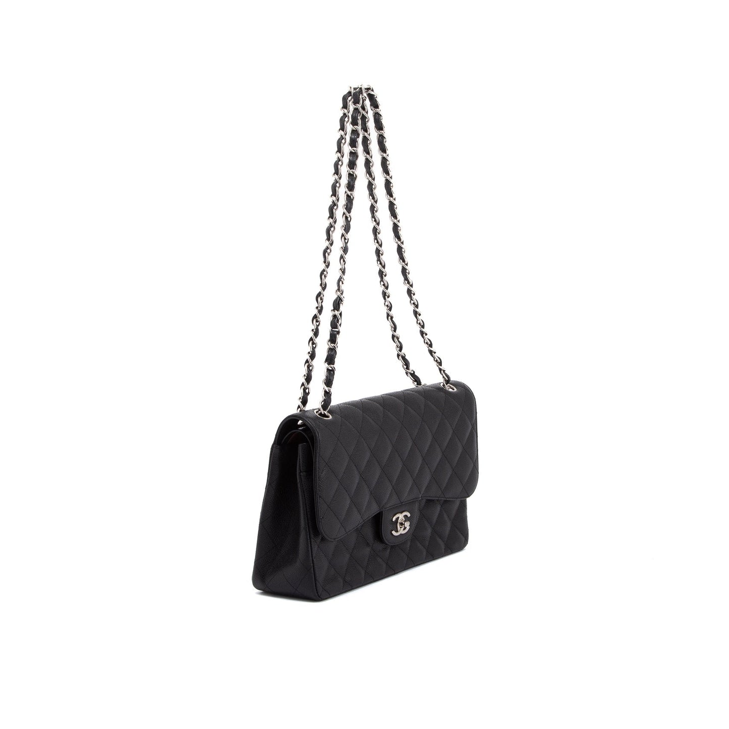Chanel Black Caviar Classic Jumbo Double Flap Bag