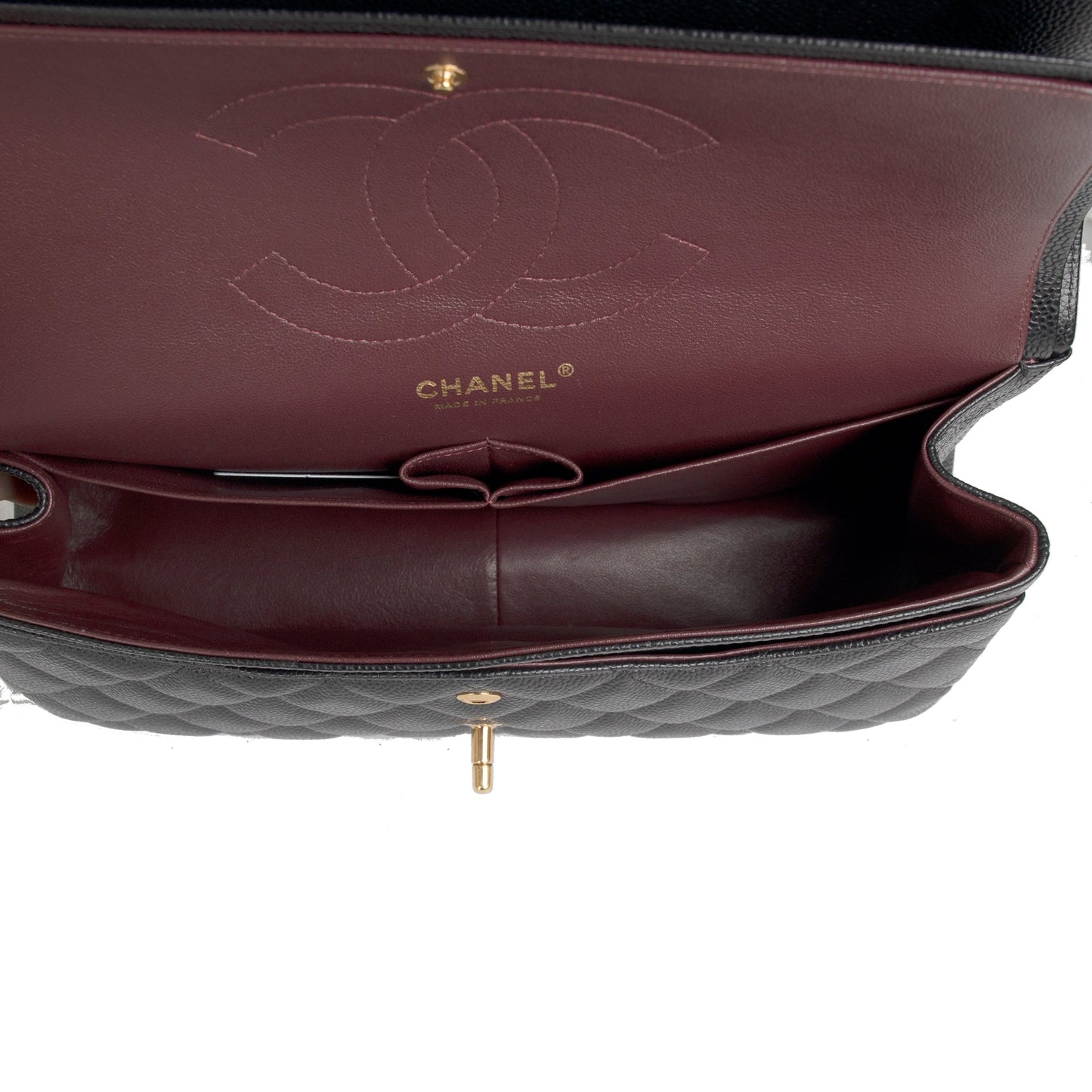 Chanel Black Caviar Classic Jumbo Double Flap Bag