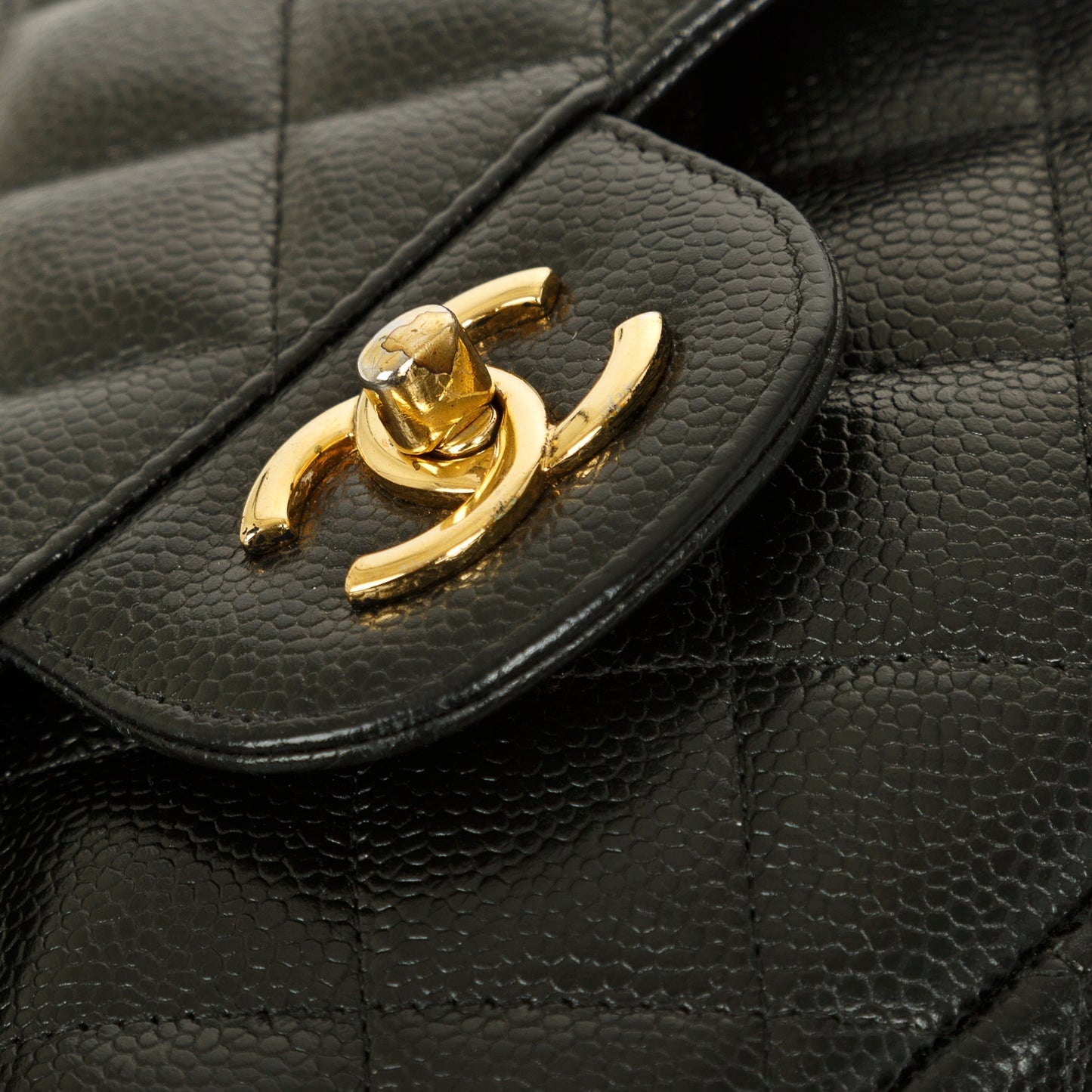 Chanel Black Caviar Classic Jumbo Double Flap Bag