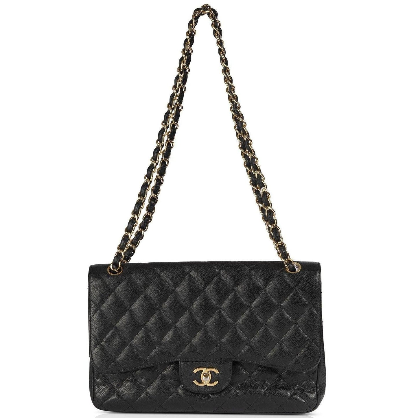 Chanel Black Caviar Classic Jumbo Double Flap Bag