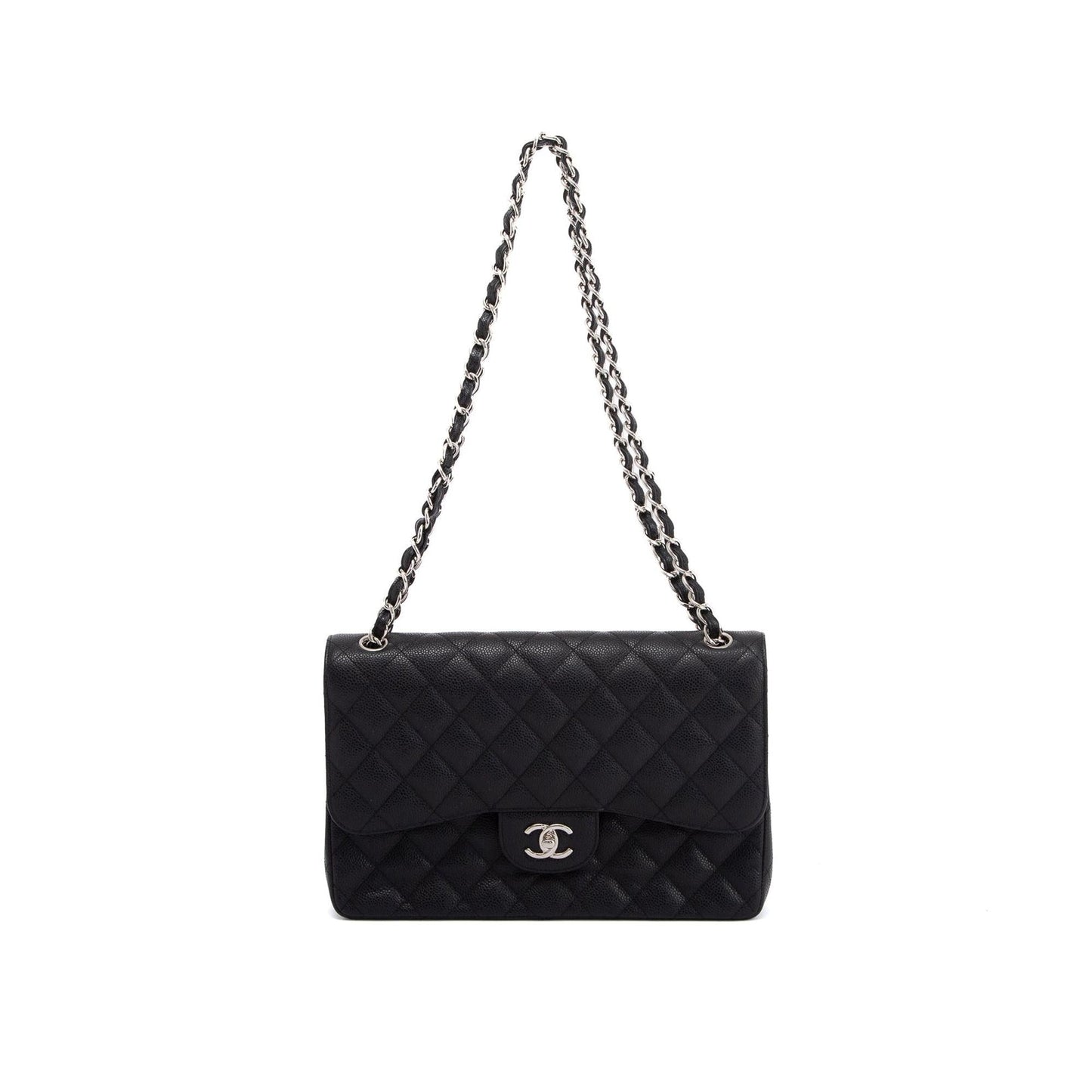 Chanel Black Caviar Classic Jumbo Double Flap Bag