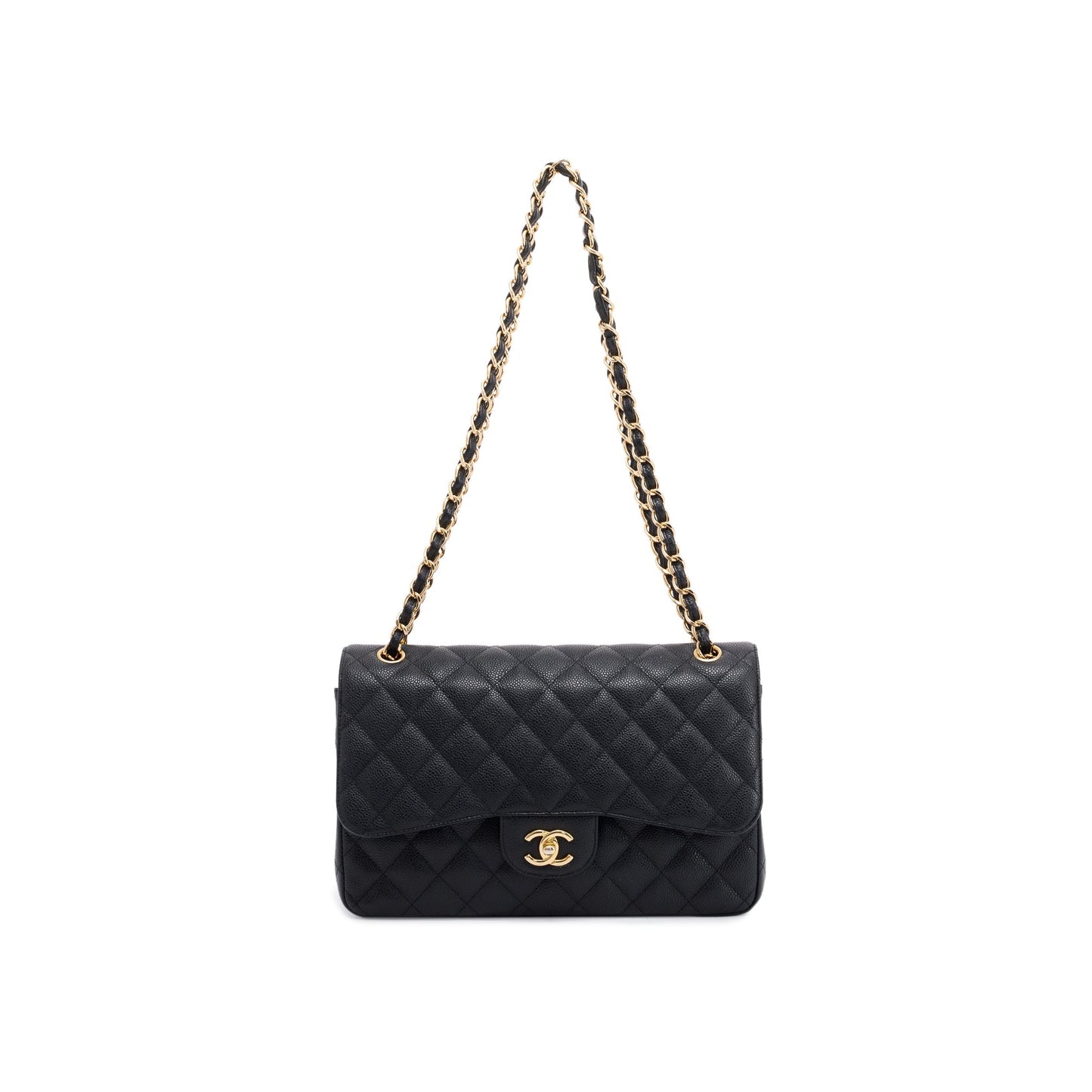 Chanel Black Caviar Classic Jumbo Double Flap Bag