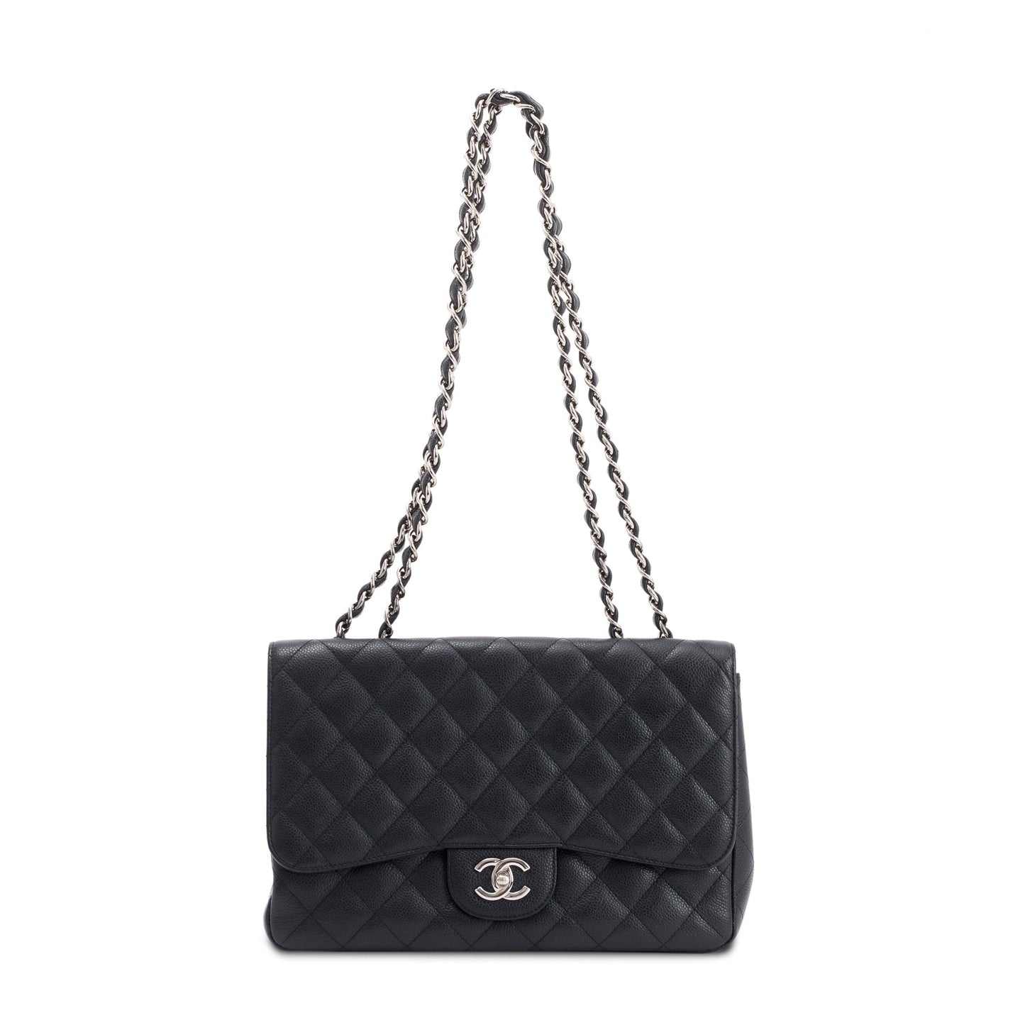 Chanel Black Caviar Classic Jumbo Single Flap Bag
