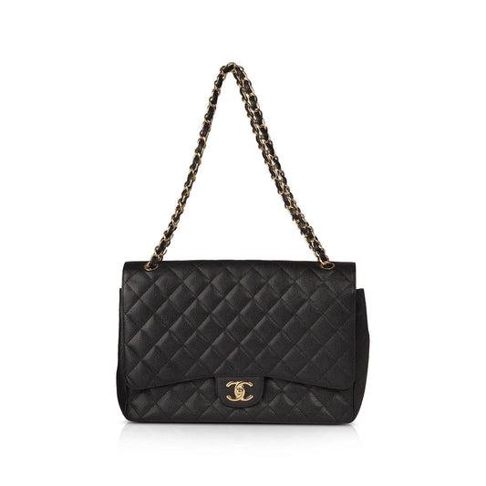 Chanel Black Caviar Classic Maxi Double Flap Bag