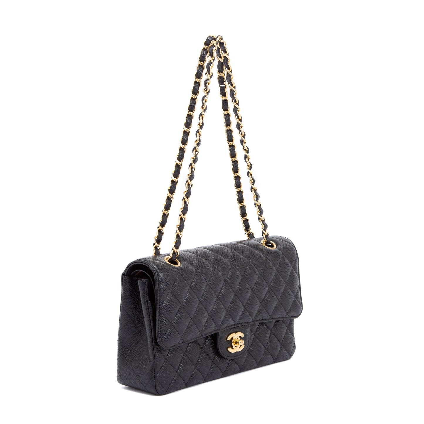 Chanel Black Caviar Classic Medium Double Flap Bag