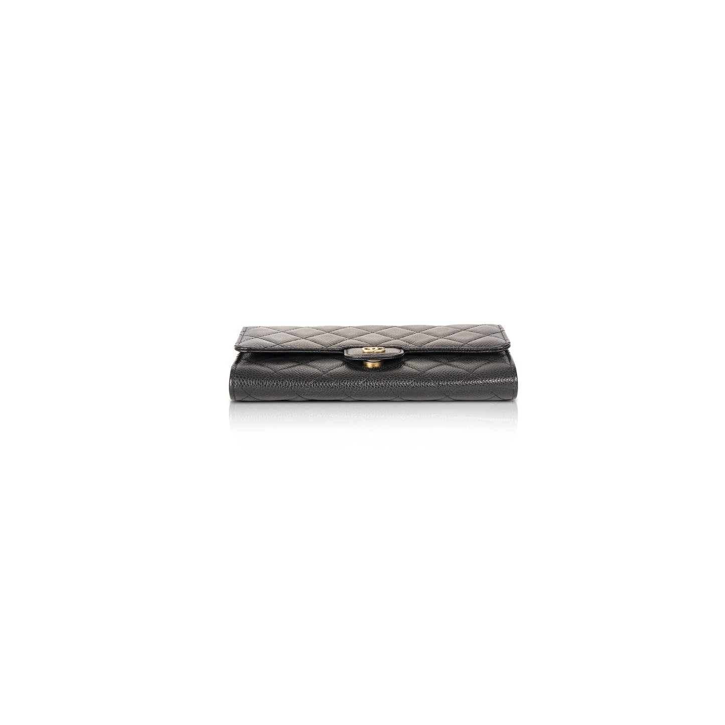 Chanel Black Caviar Detachable Chain Clutch Bag