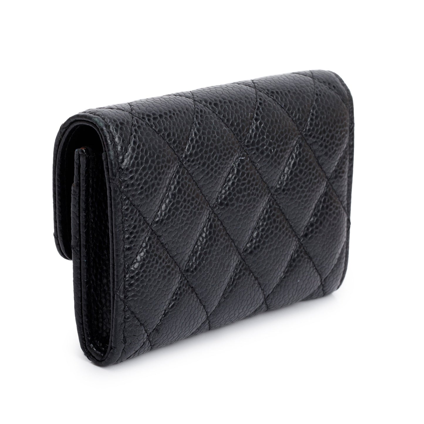 Chanel Black Caviar Leather Classic Flap Card Holder
