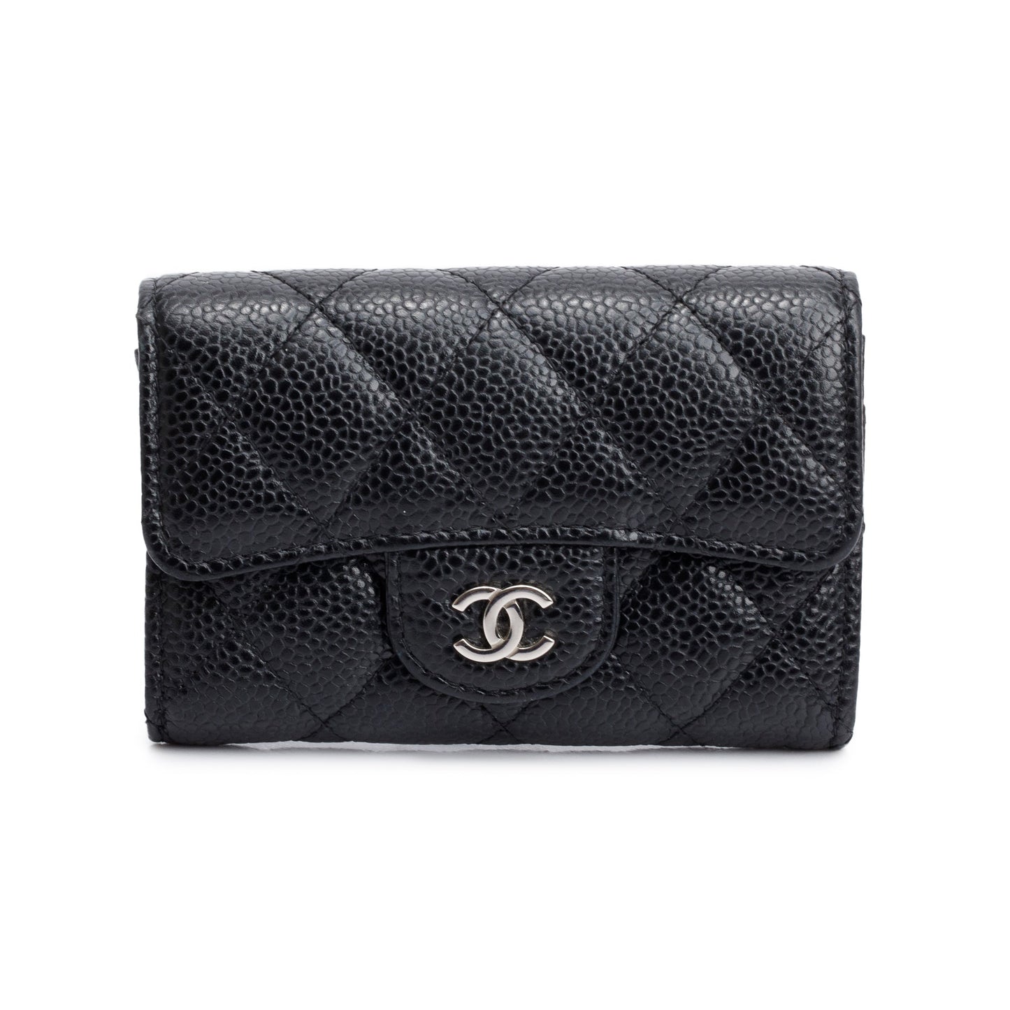 Chanel Black Caviar Leather Classic Flap Card Holder