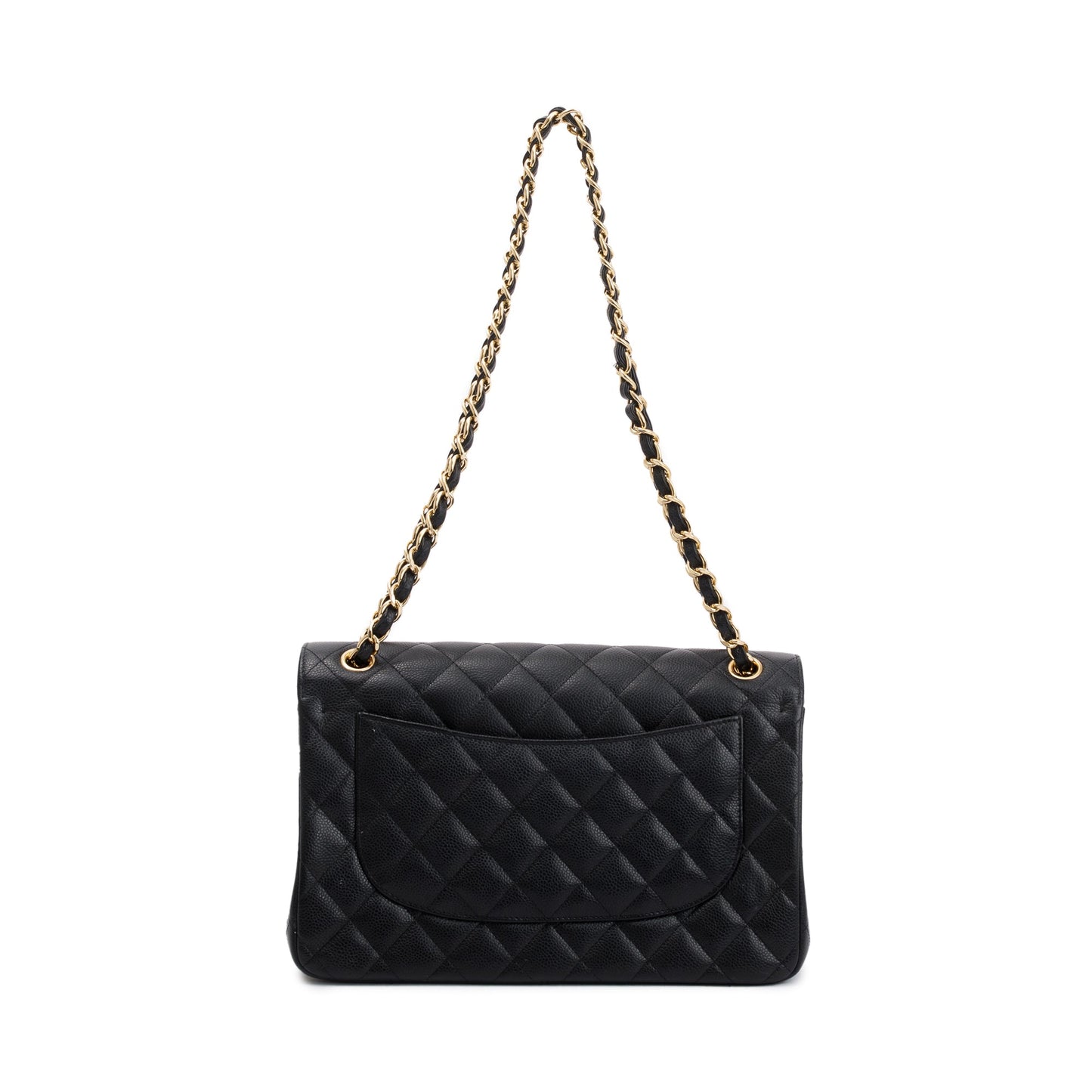 Chanel Black Caviar Leather Classic Jumbo Double Flap Bag
