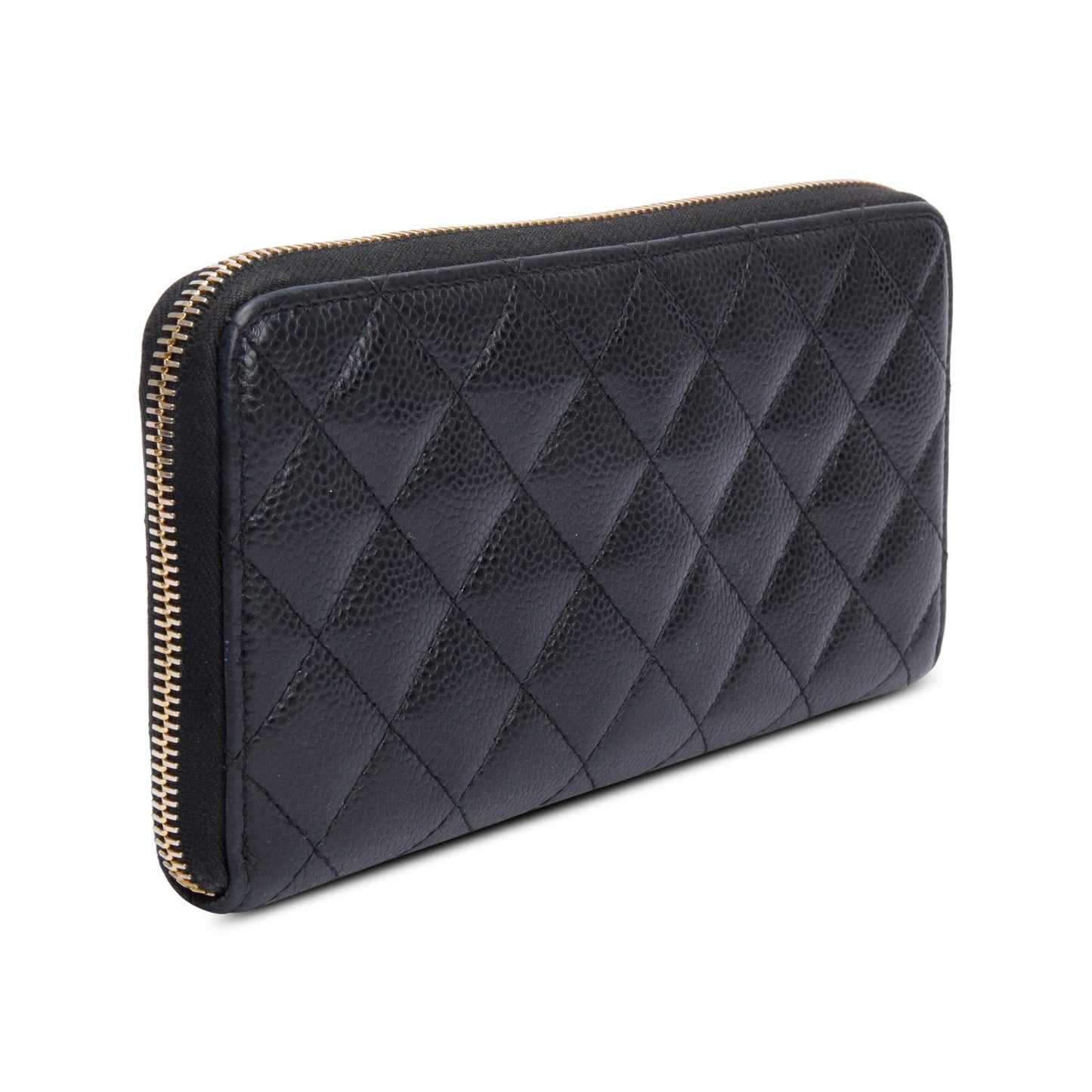 Chanel Black Caviar Leather Classic Long Zipped Wallet