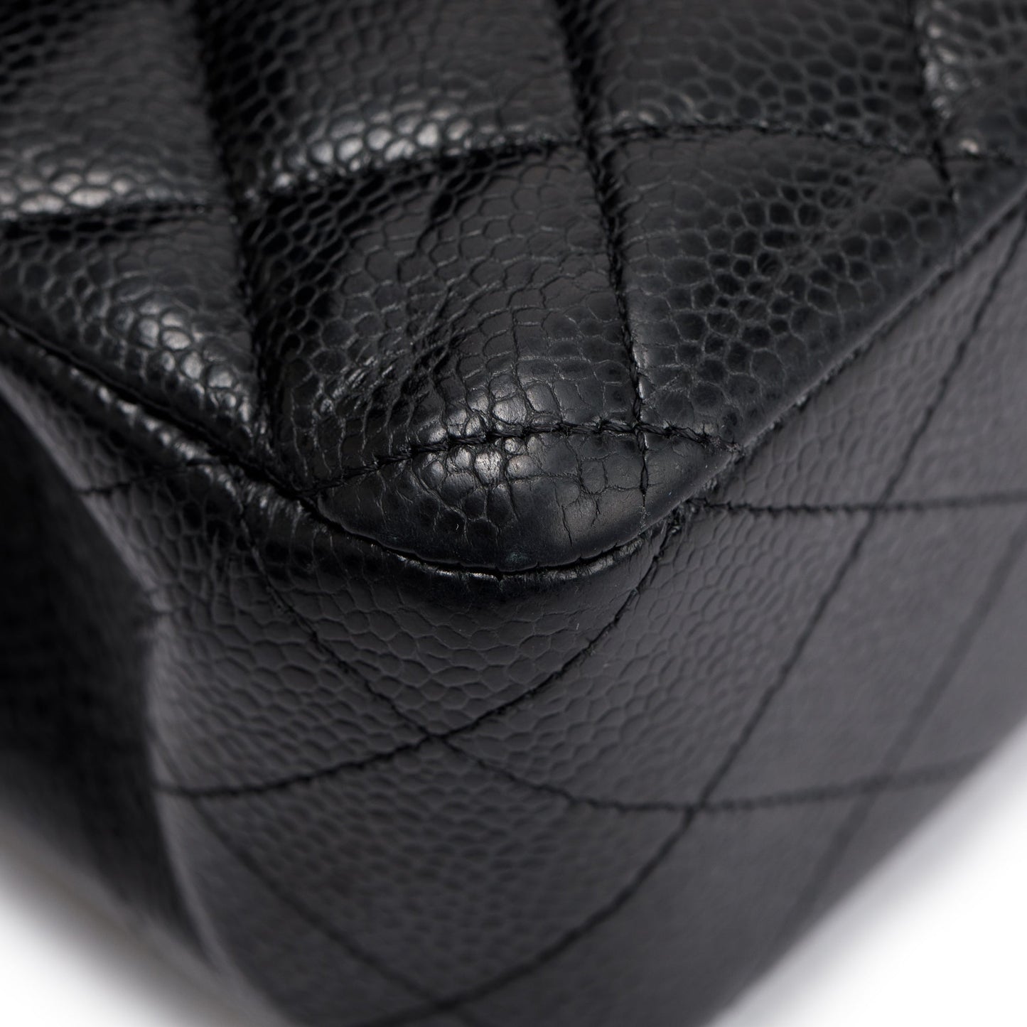 Chanel Black Caviar Leather Classic Medium Double Flap Bag