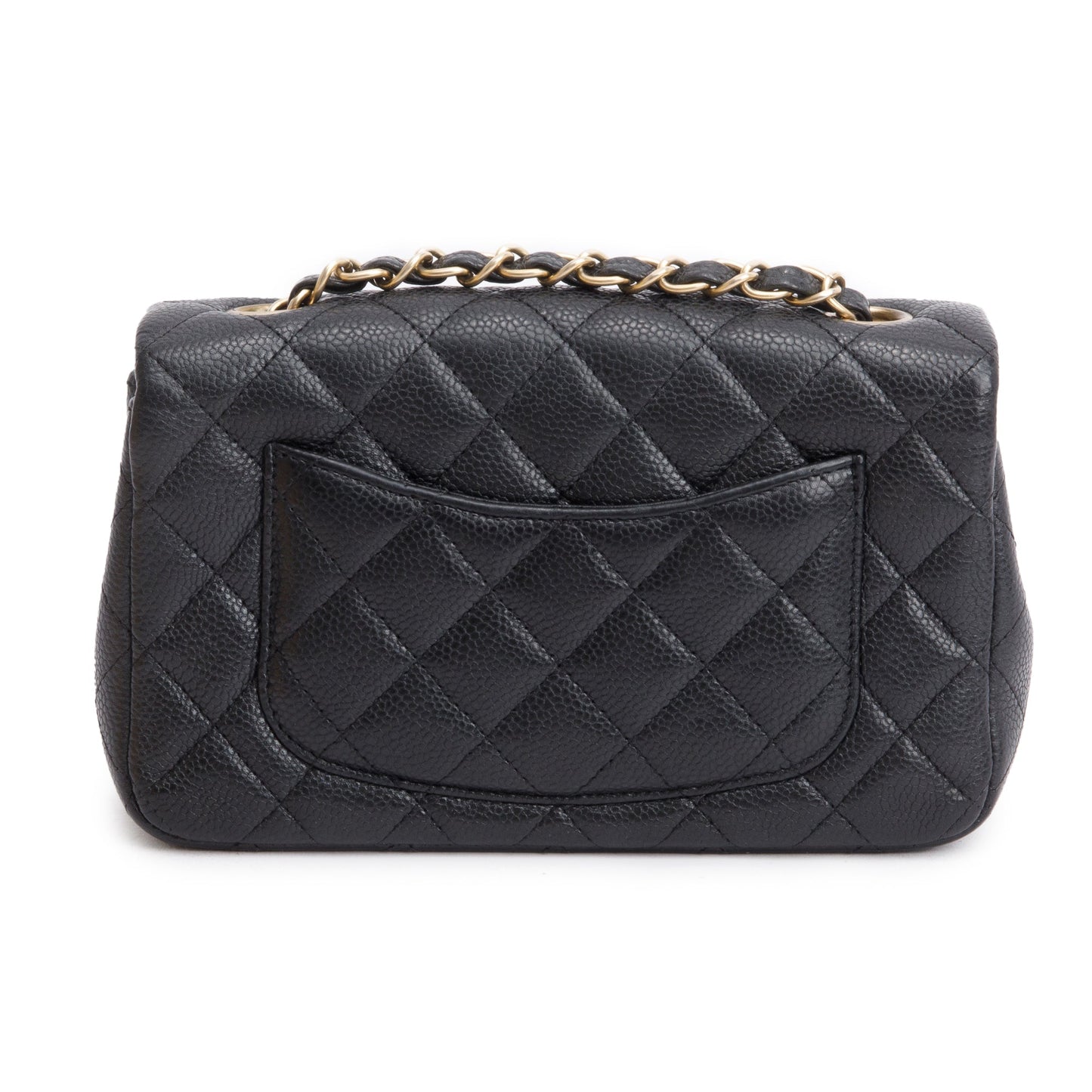 Chanel Black Caviar Leather Classic Mini Rectangular Flap Bag