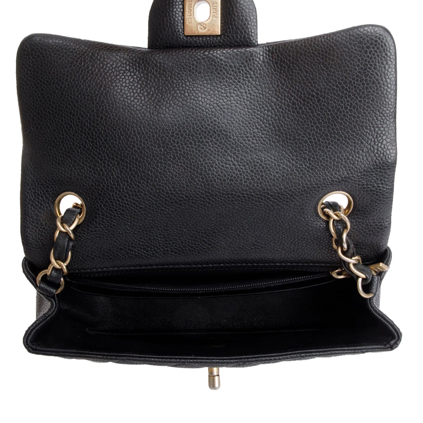 Chanel Black Caviar Leather Classic Mini Rectangular Flap Bag