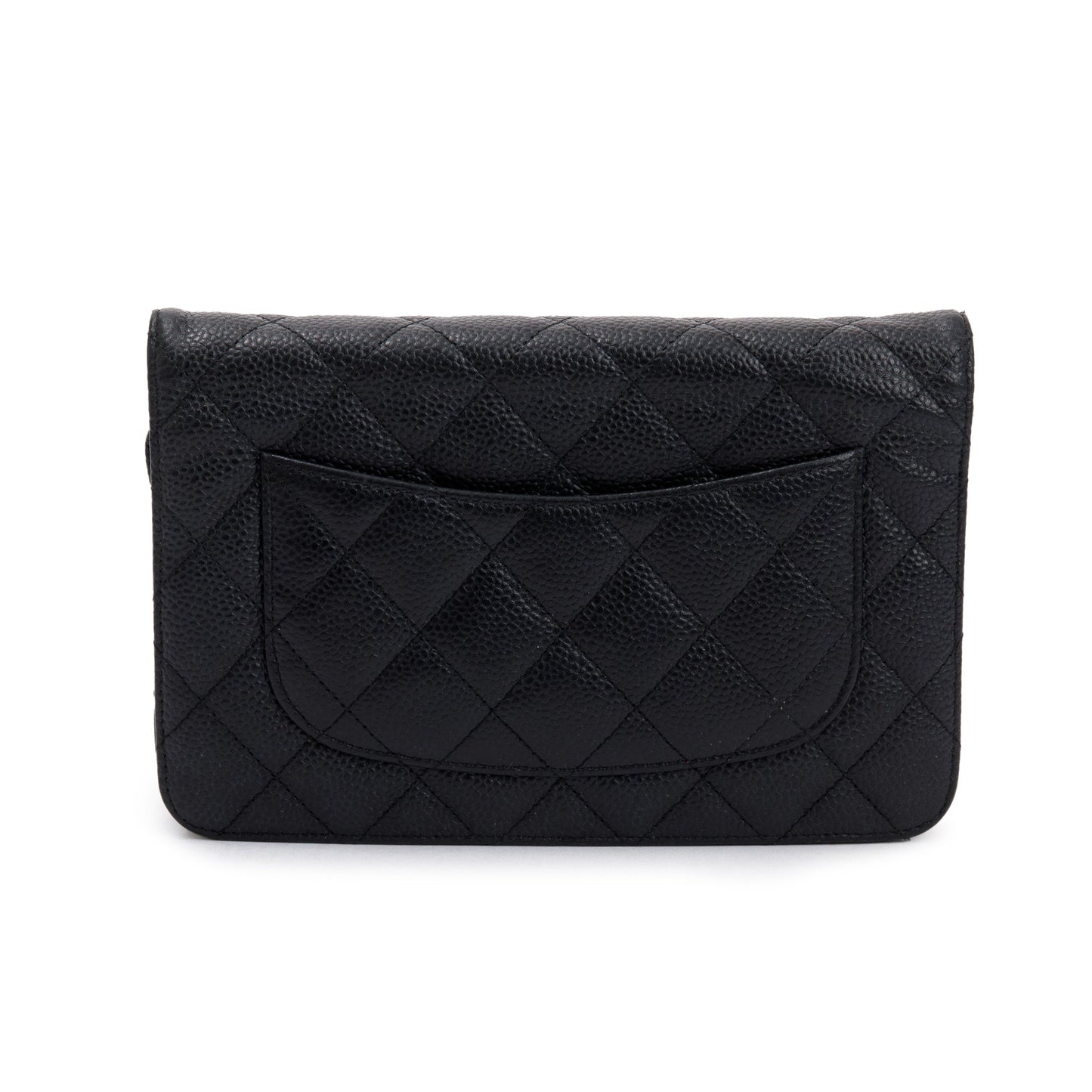 Chanel Black Caviar Leather Classic Wallet on Chain