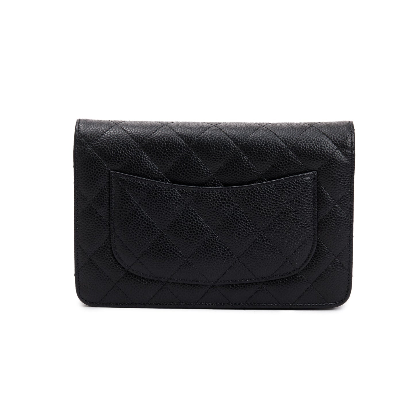 Chanel Black Caviar Leather Classic Wallet on Chain