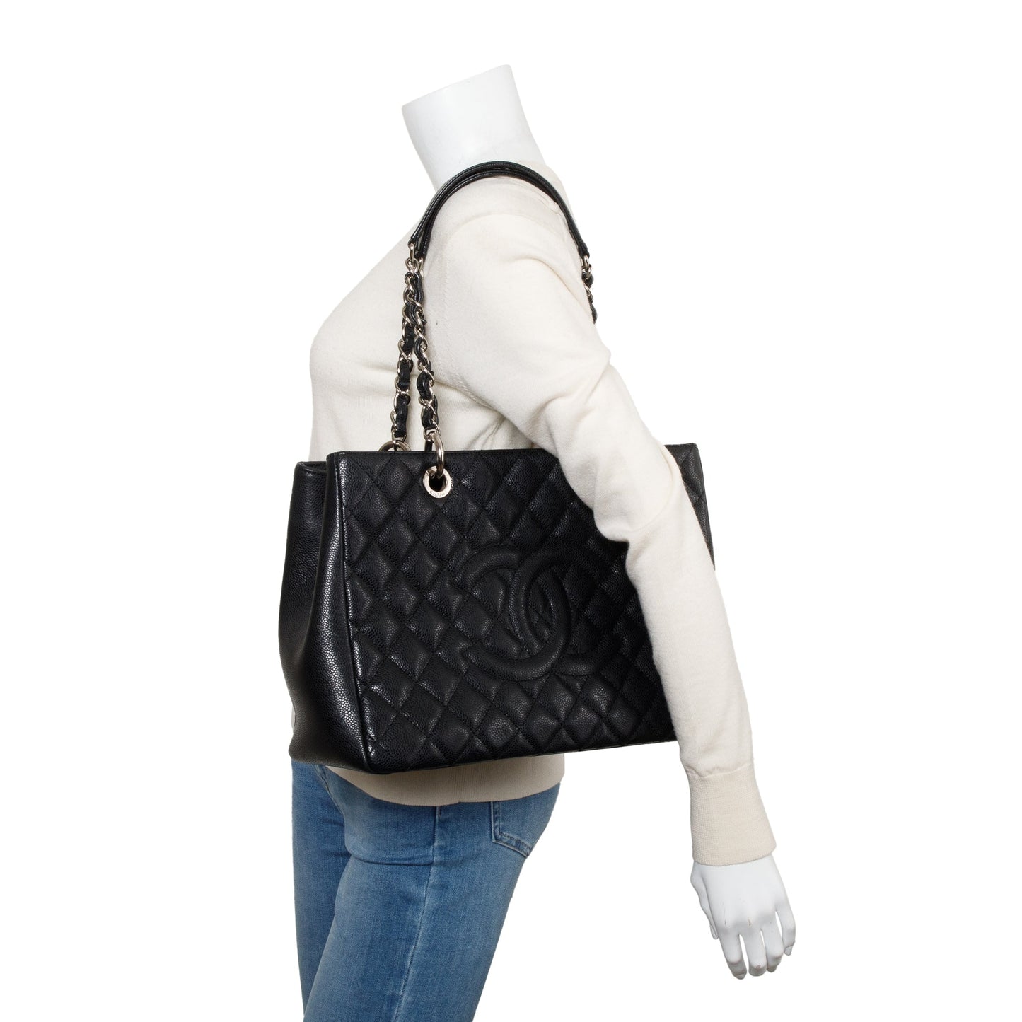 Chanel Black Caviar Leather Grand Shopping Tote (GST)