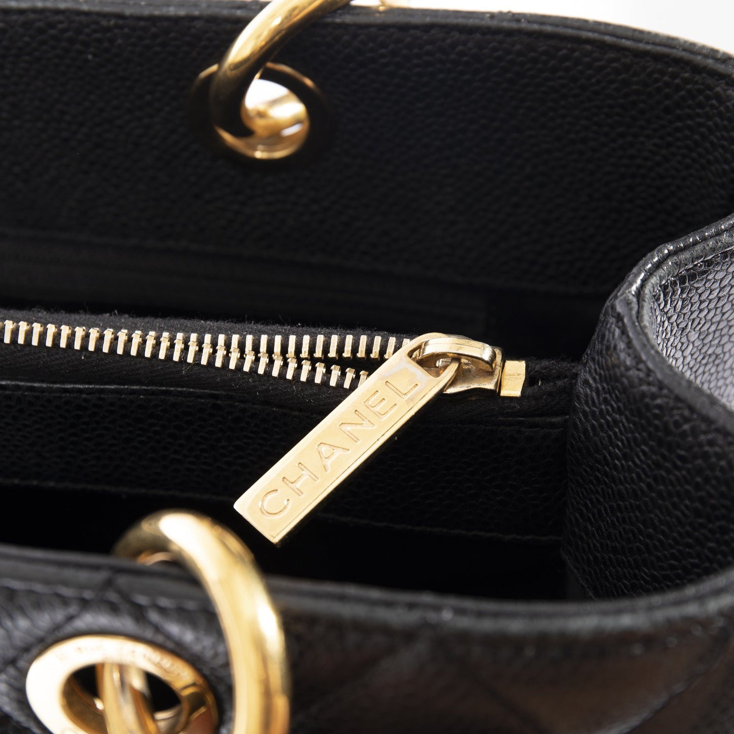 Chanel Black Caviar Leather Grand Shopping Tote (GST)