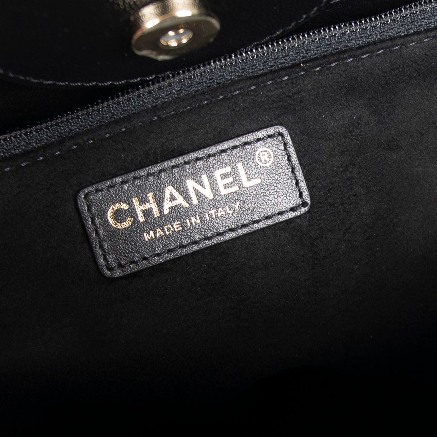 Chanel Black Caviar Leather Medium Studded Deauville Tote