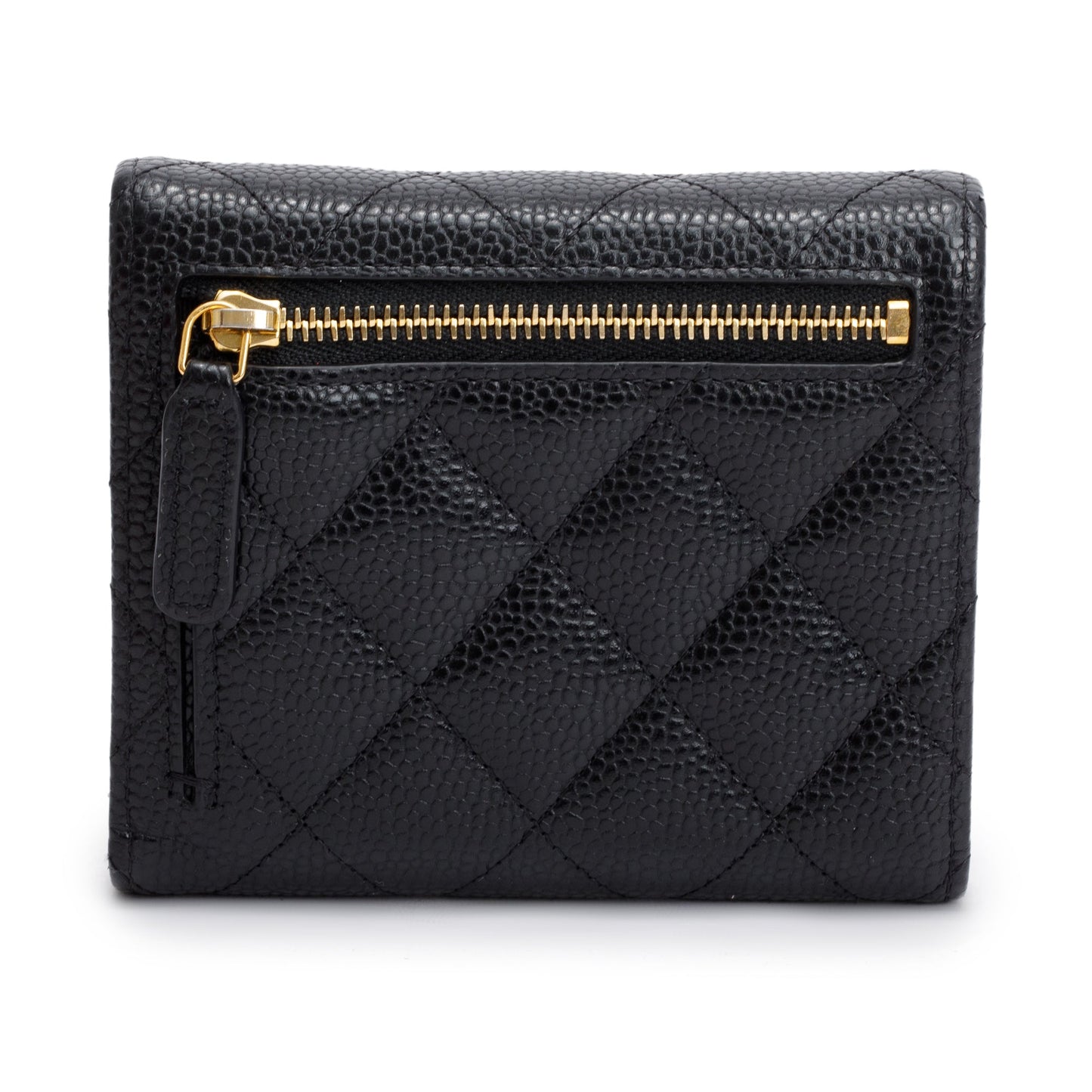 Chanel Black Caviar Leather Small Classic Flap Wallet