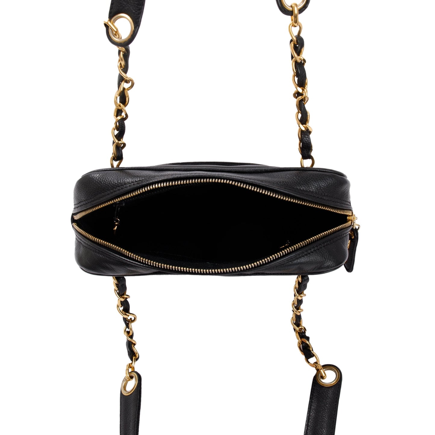 Chanel Black Caviar Leather Small Vintage CC Shoulder Bag