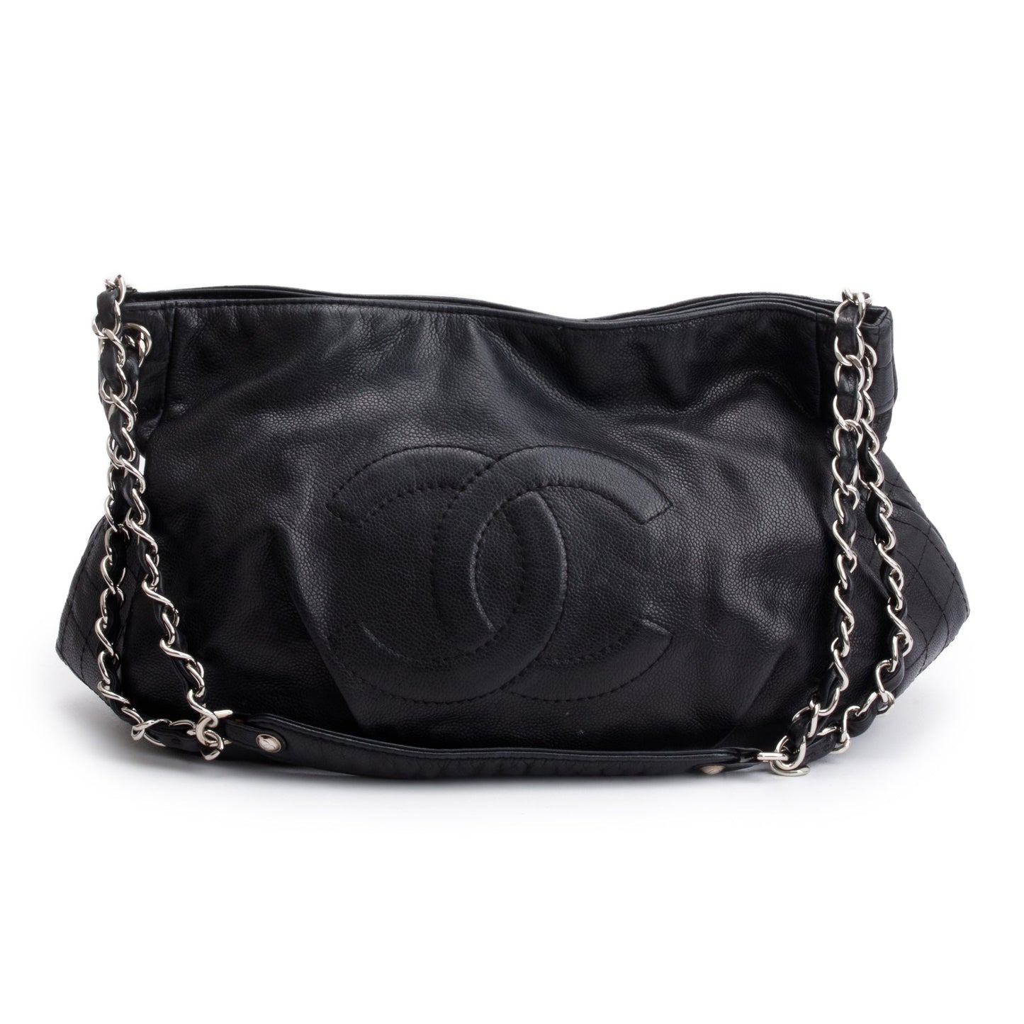 Chanel Black Caviar Leather Timeless CC Hobo Bag