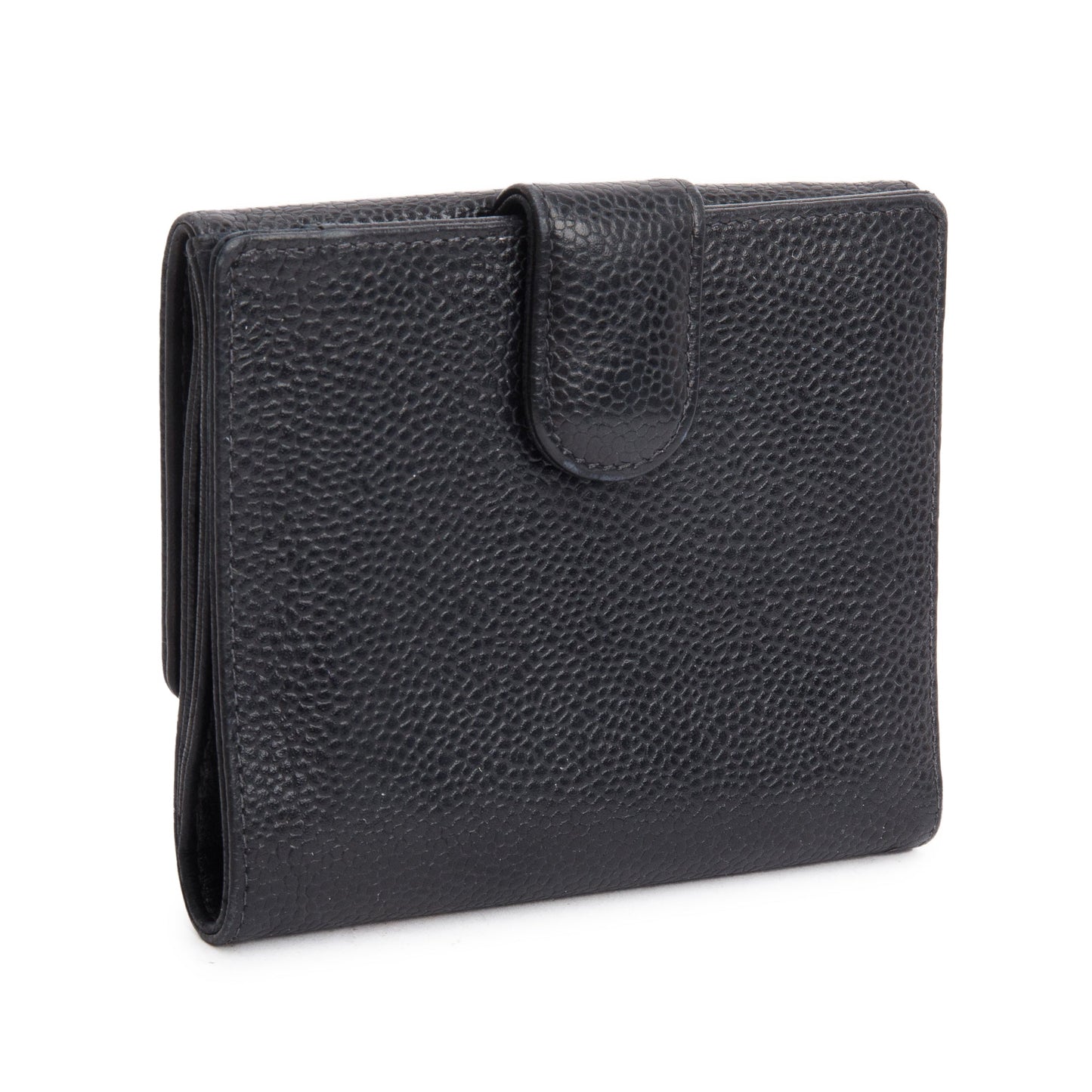 Chanel Black Caviar Leather Timeless Compact Wallet