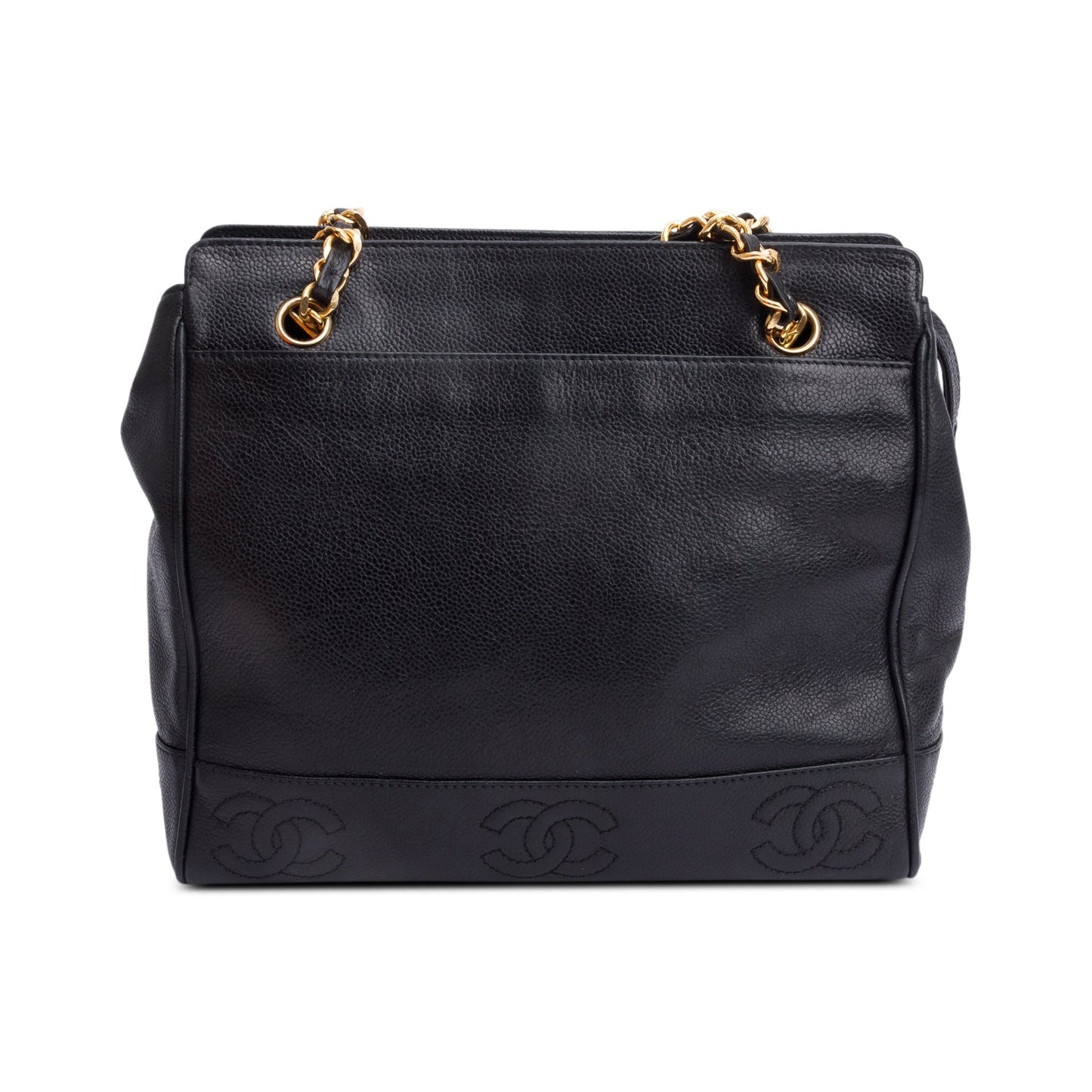 Chanel Black Caviar Leather Triple CC Tote