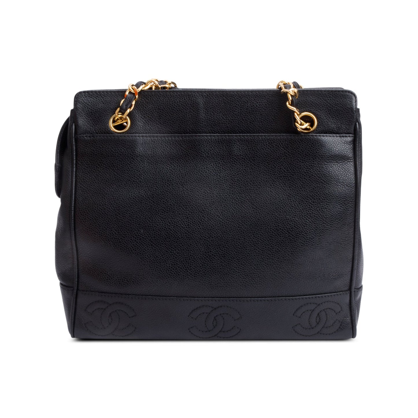 Chanel Black Caviar Leather Triple CC Tote