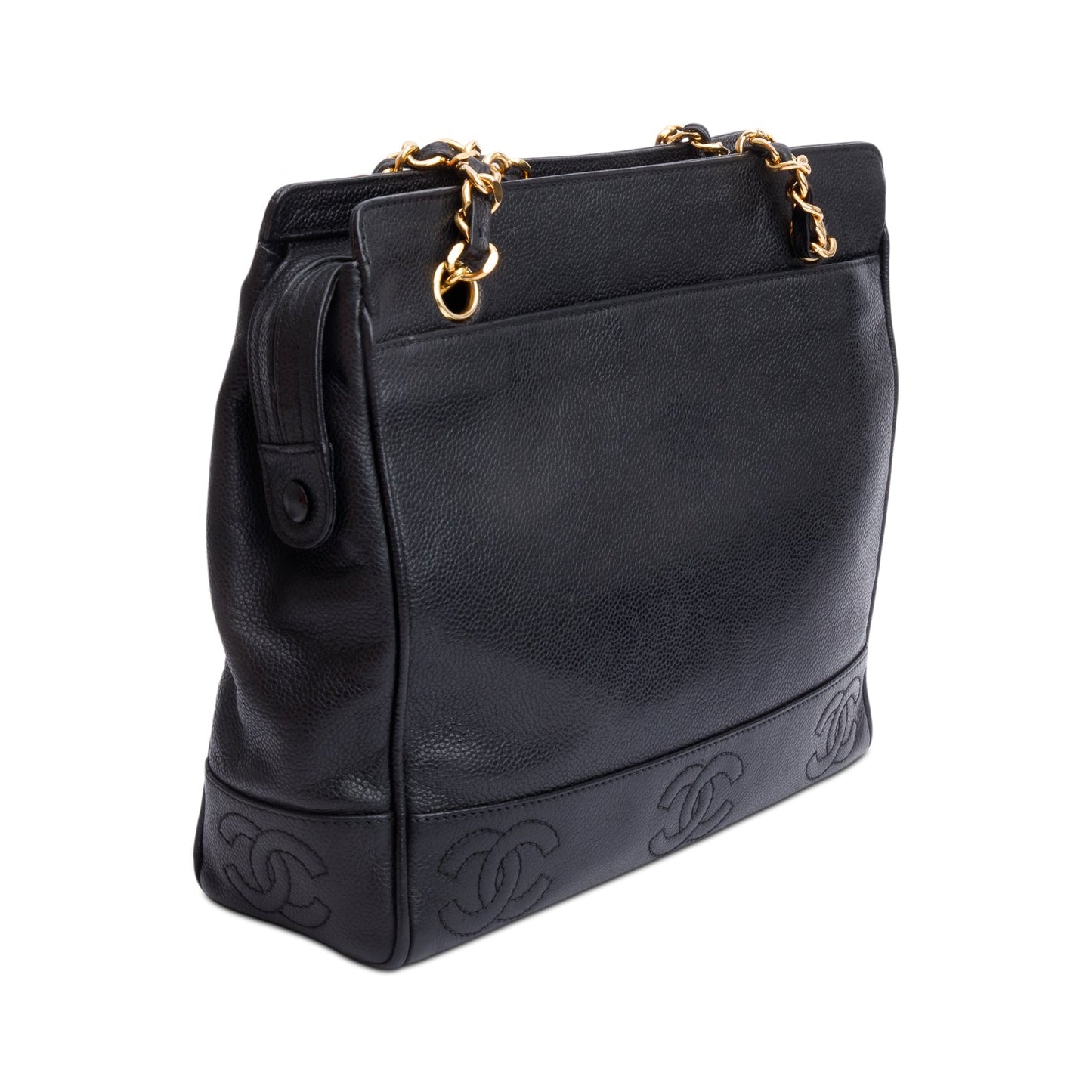 Chanel Black Caviar Leather Triple CC Tote