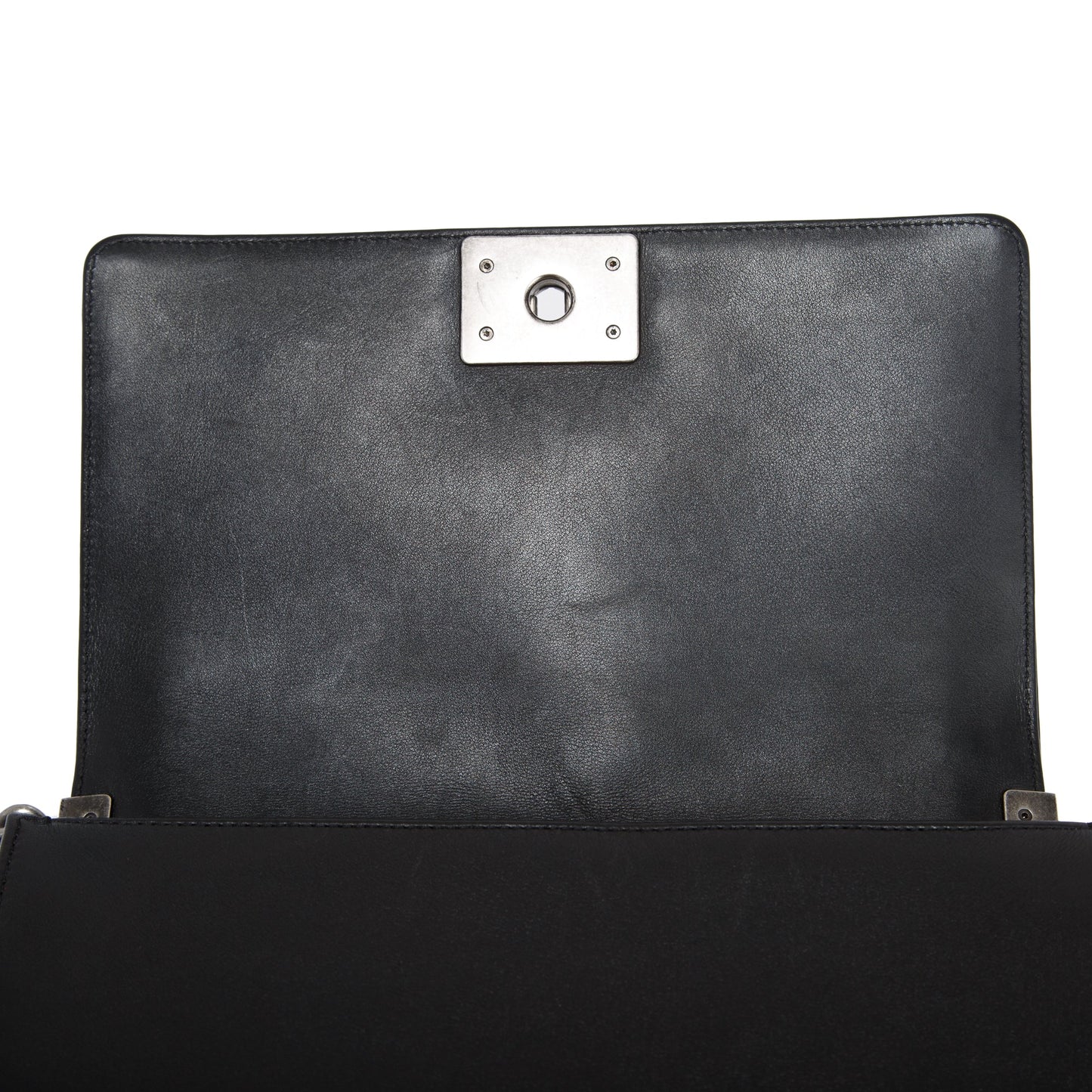 Chanel Black Chevron Lambskin Medium Boy Bag