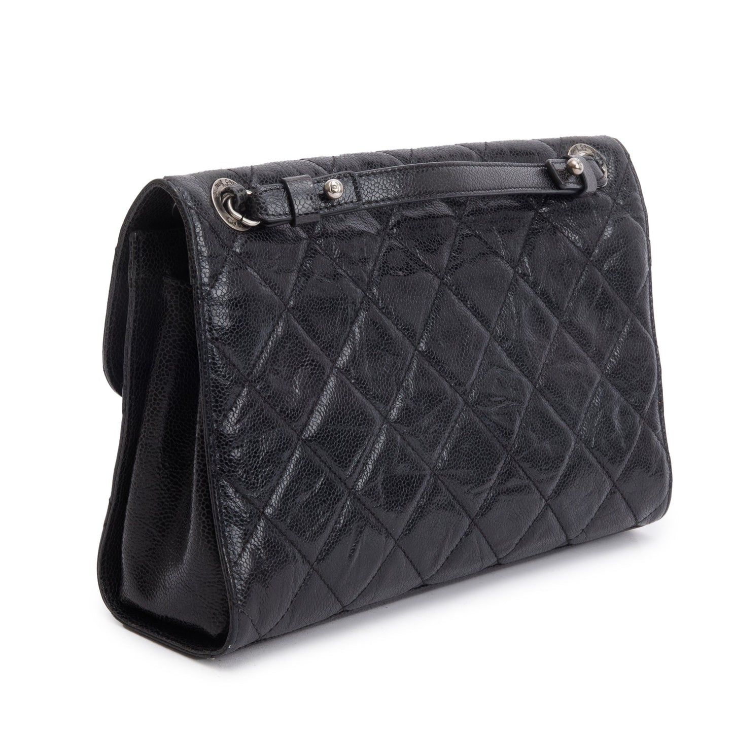 Chanel Black Glazed Caviar Leather Medium CC Crave Flap Bag