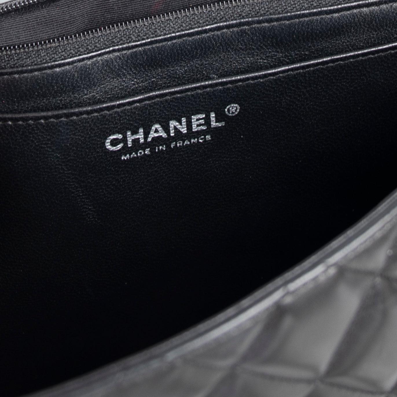 Chanel Black Lambskin Bijoux Chain Jumbo Single Flap Bag