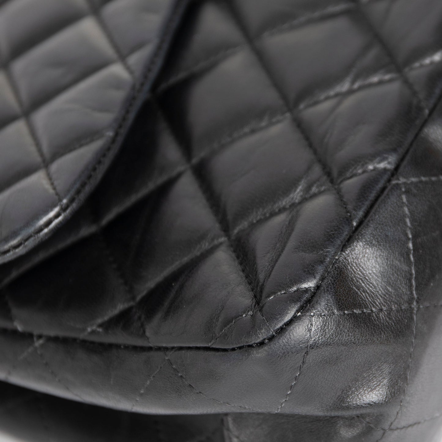 Chanel Black Lambskin Bijoux Chain Jumbo Single Flap Bag