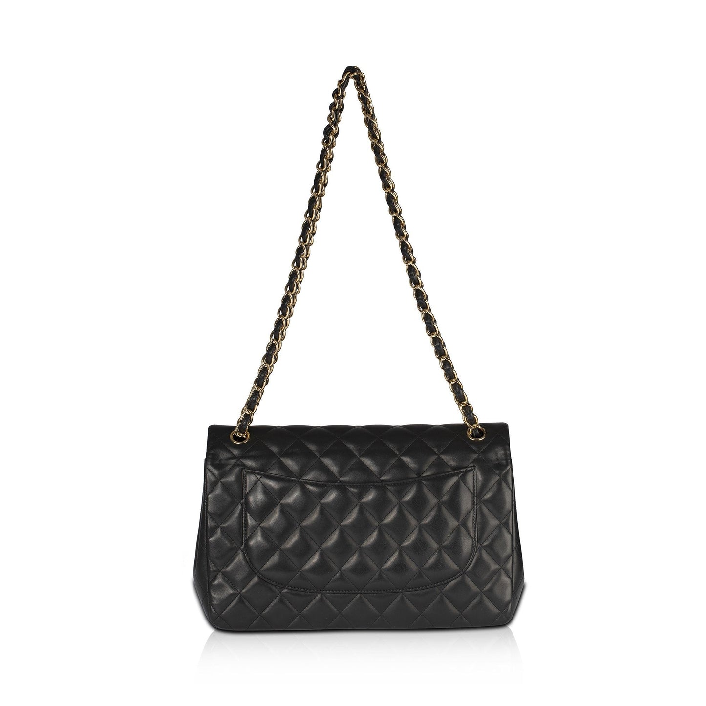 Chanel Black Lambskin Classic Jumbo Double Flap Bag