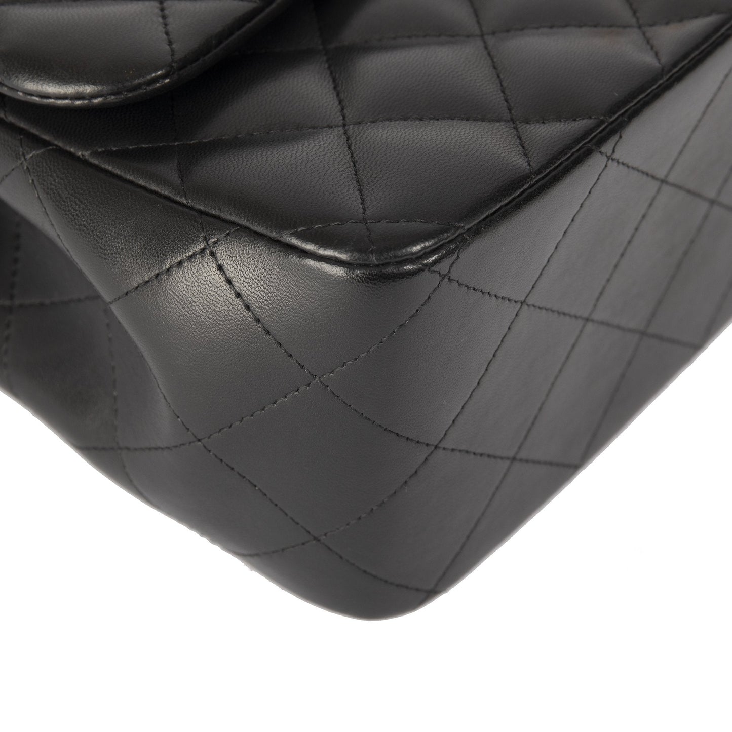 Chanel Black Lambskin Classic Jumbo Double Flap Bag