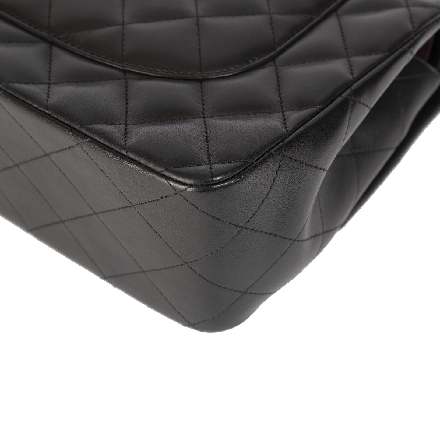 Chanel Black Lambskin Classic Jumbo Double Flap Bag