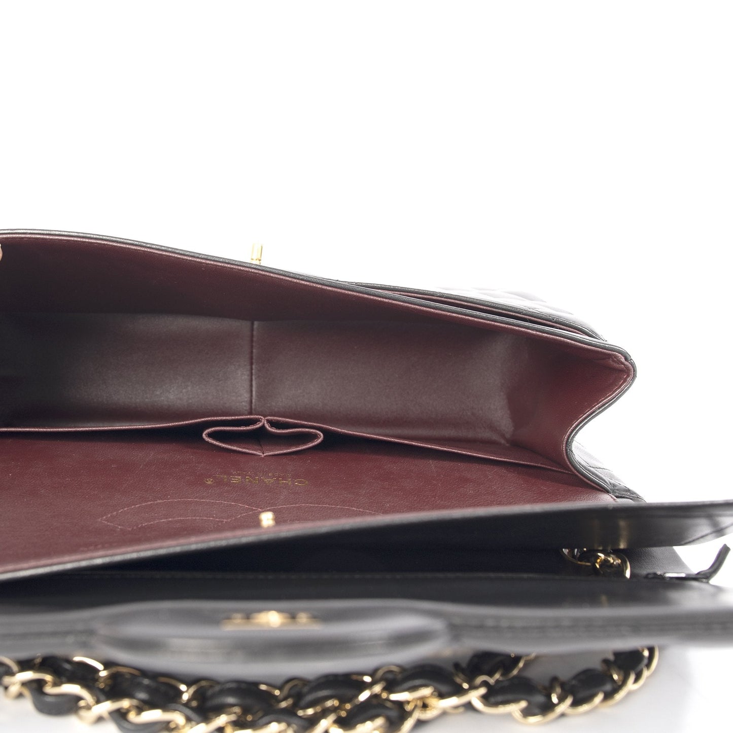 Chanel Black Lambskin Classic Jumbo Double Flap Bag