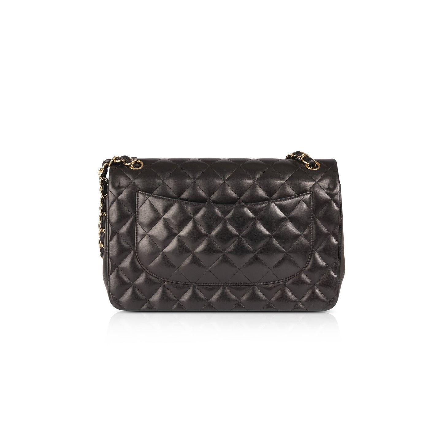 Chanel Black Lambskin Classic Jumbo Double Flap Bag