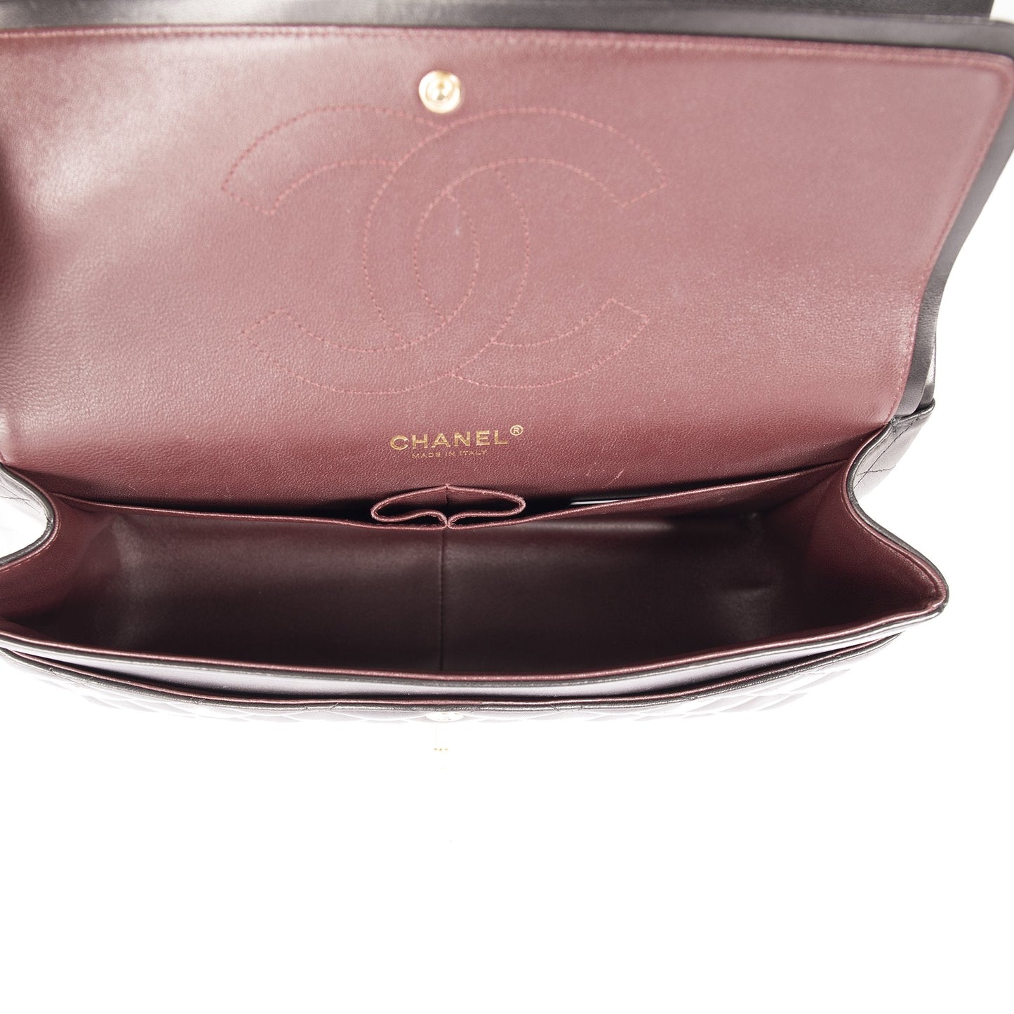 Chanel Black Lambskin Classic Jumbo Double Flap Bag