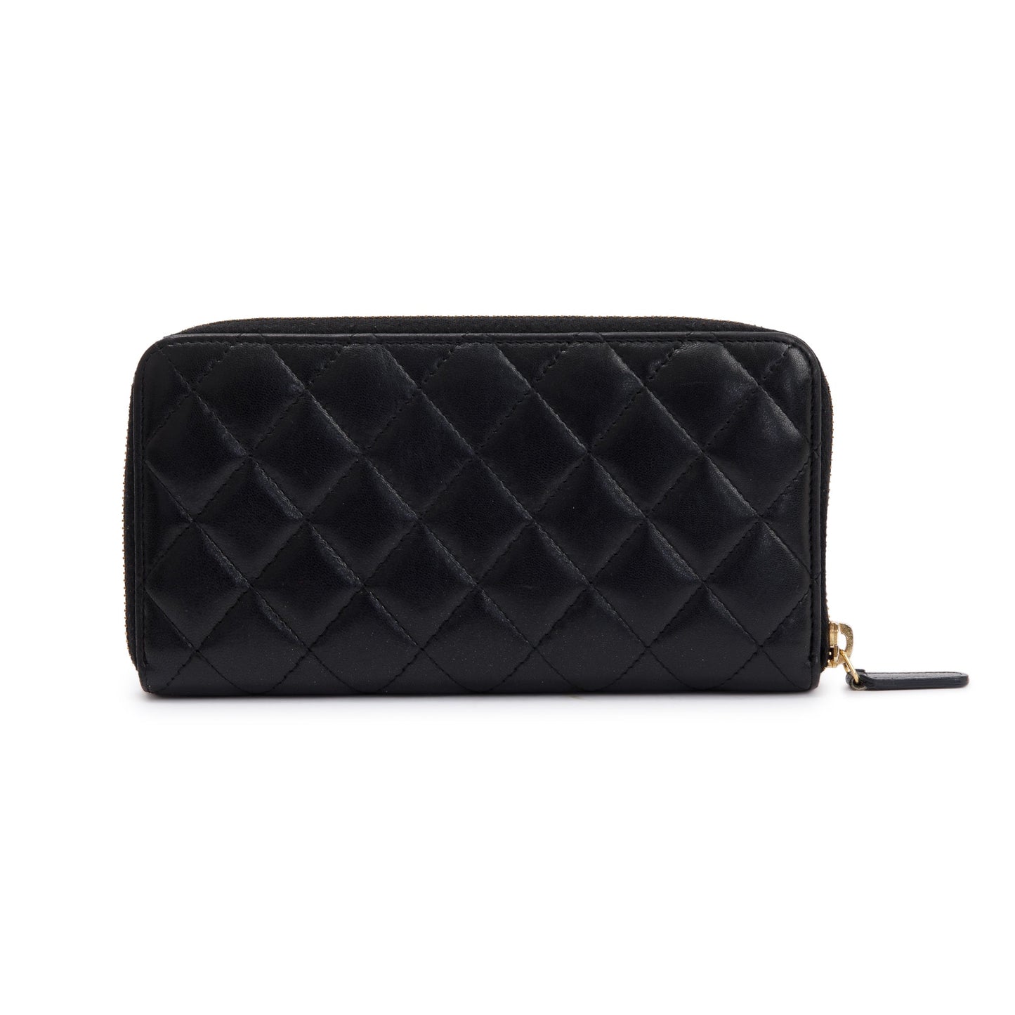 Chanel Black Lambskin Classic Long Zipped Wallet