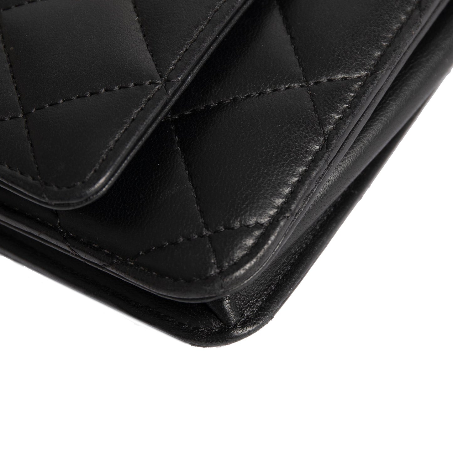 Chanel Black Lambskin Classic Wallet on Chain